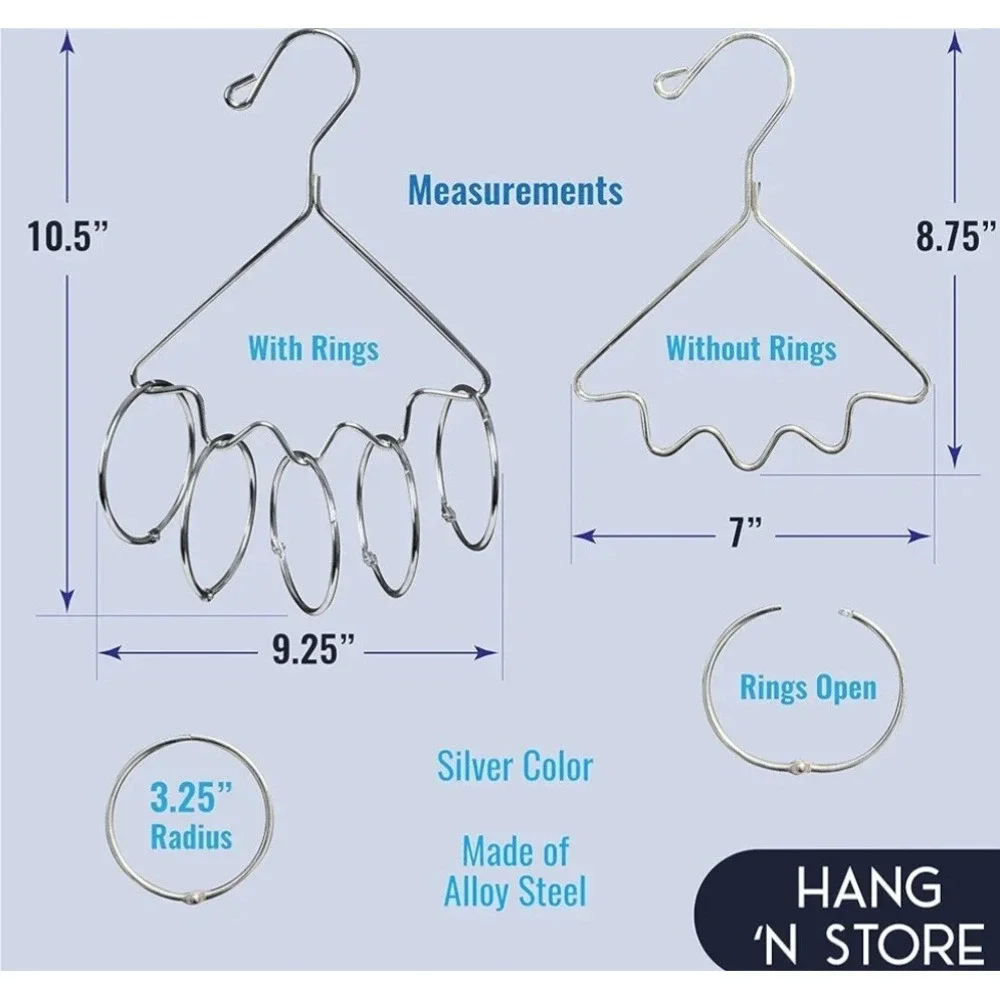 Accessory Organizer Hang Silver Open Ring Purchase Scarves‎ Belts Ties Jewelry
